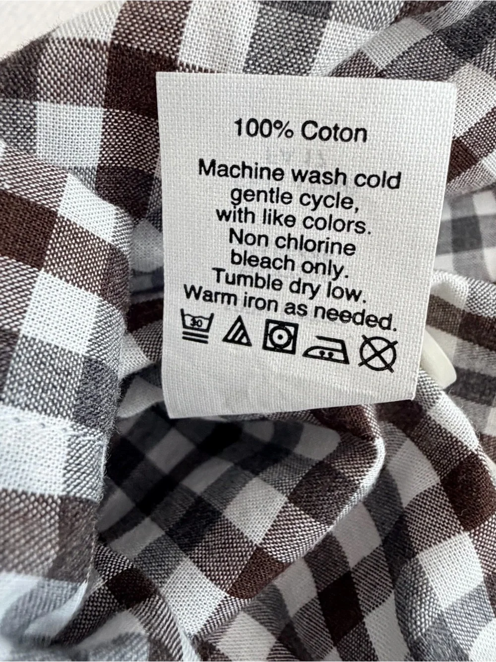 J. Crew Brown and White Gingham Button-Down Shirt