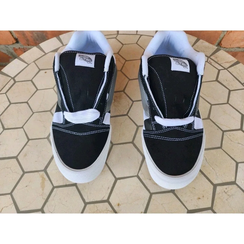 Sz 11 Vans Mega Check Knu Skool Skate‎ Sneakers Mens Black White Checkerboard