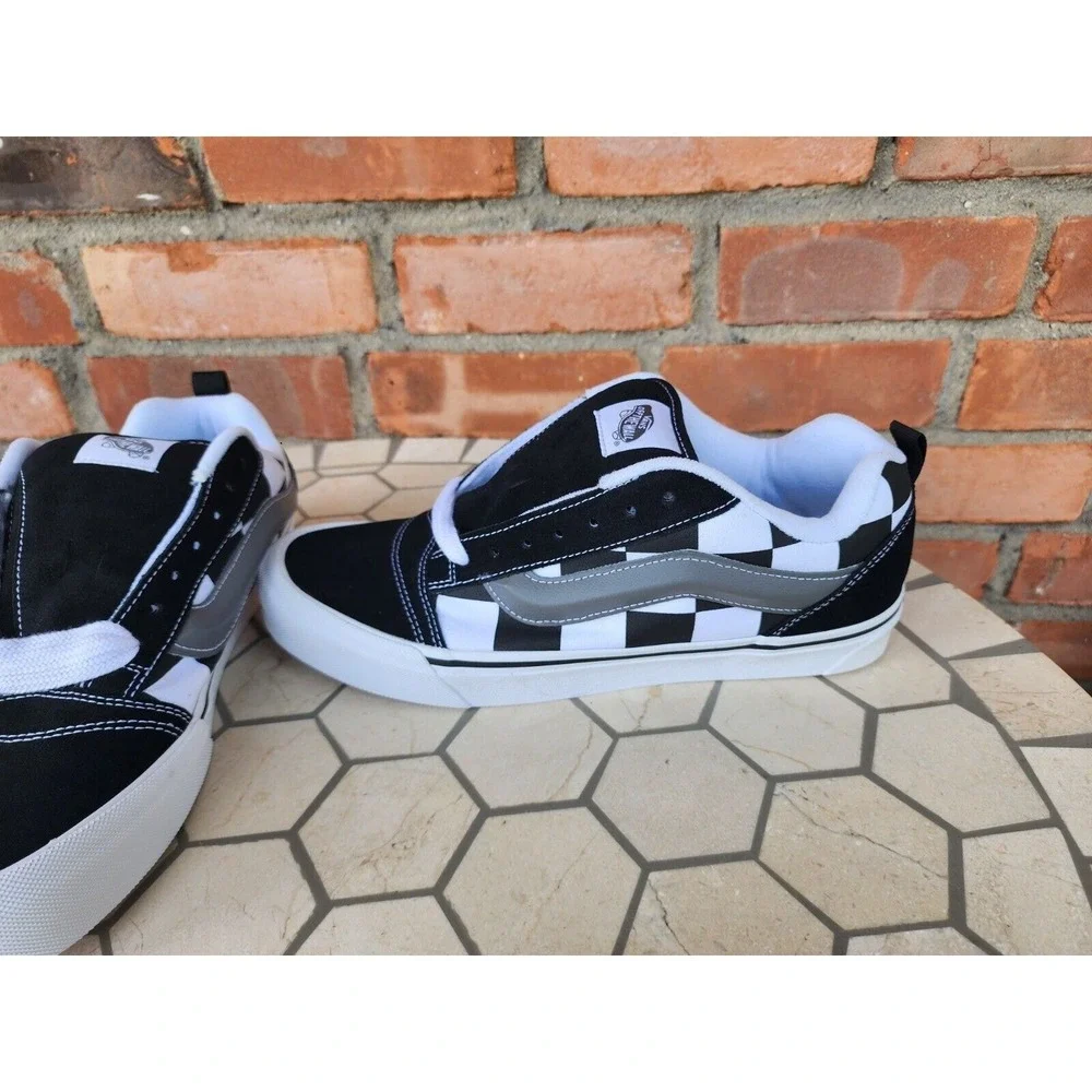 Sz 11 Vans Mega Check Knu Skool Skate‎ Sneakers Mens Black White Checkerboard