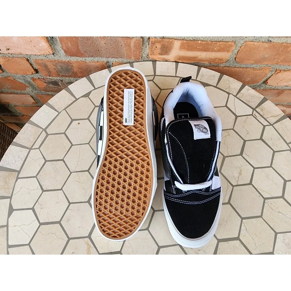 Sz 11 Vans Mega Check Knu Skool Skate‎ Sneakers Mens Black White Checkerboard