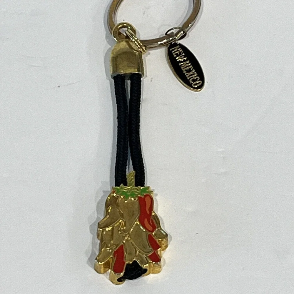 Red & Gold Chili‎ Peppers New Mexico Metal Keychain Key Fob 4