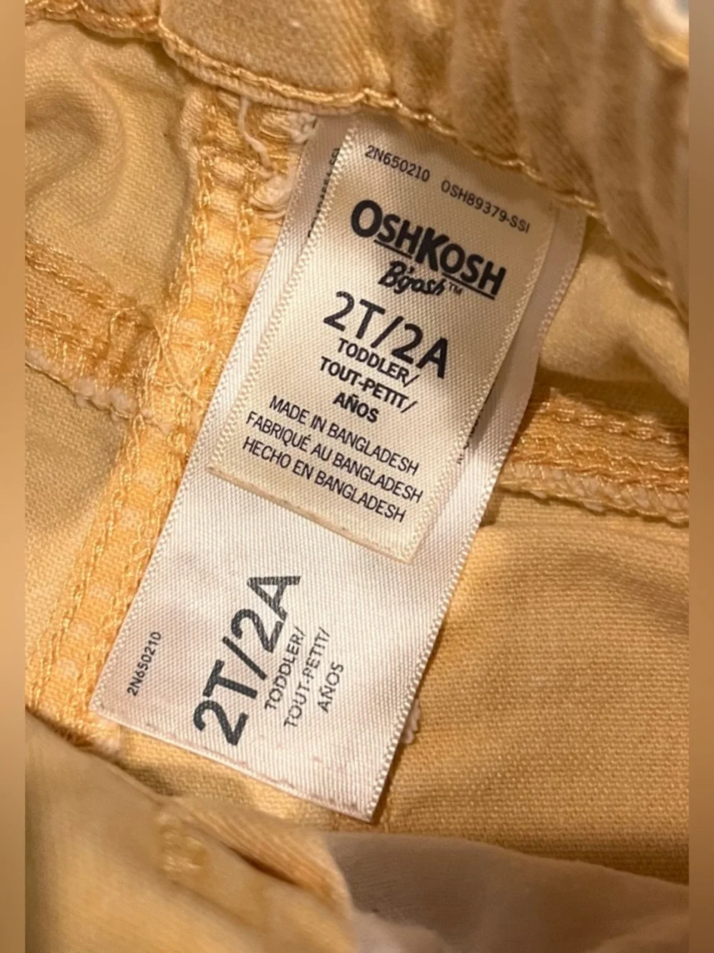 OshKosh Bgosh yellow denim