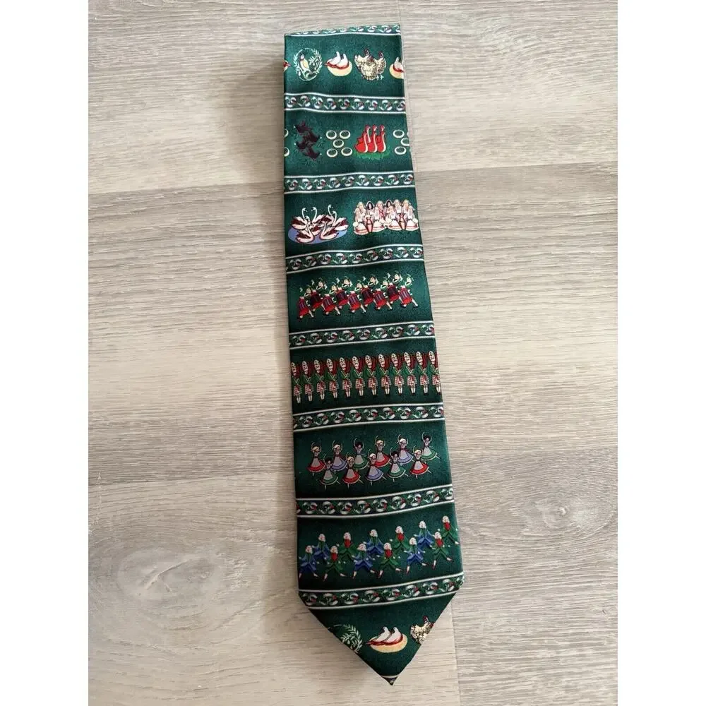 Vintage SILK 12‎ Days Of Christmas Neck Tie