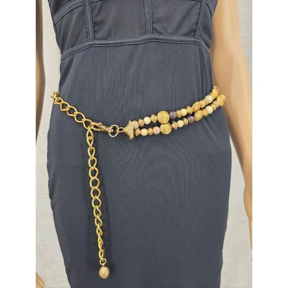 Vintage Gold Beaded Chain Waist Chain Belt
