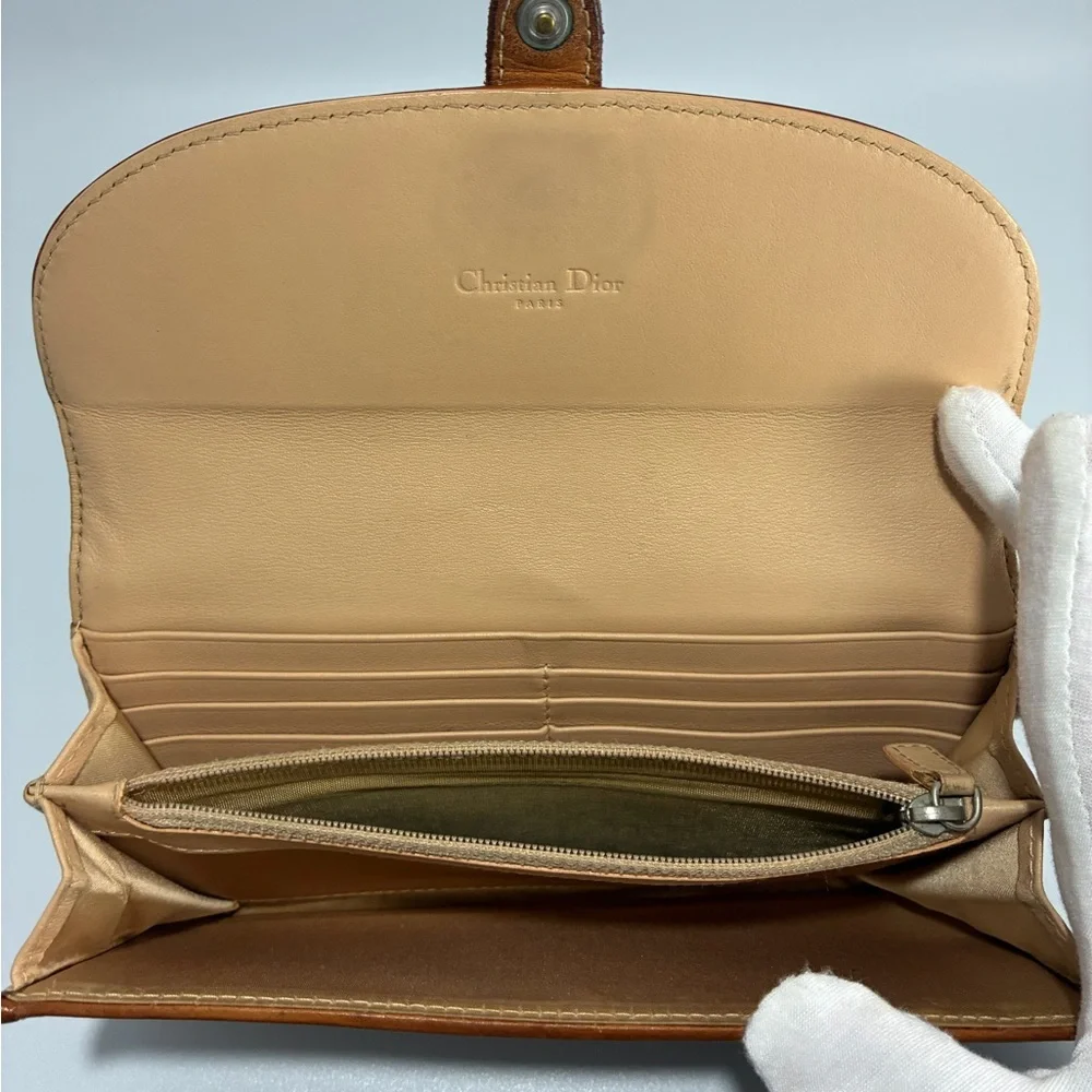 Christian Dior Romantique Trotter Heart Long Wallet Brown