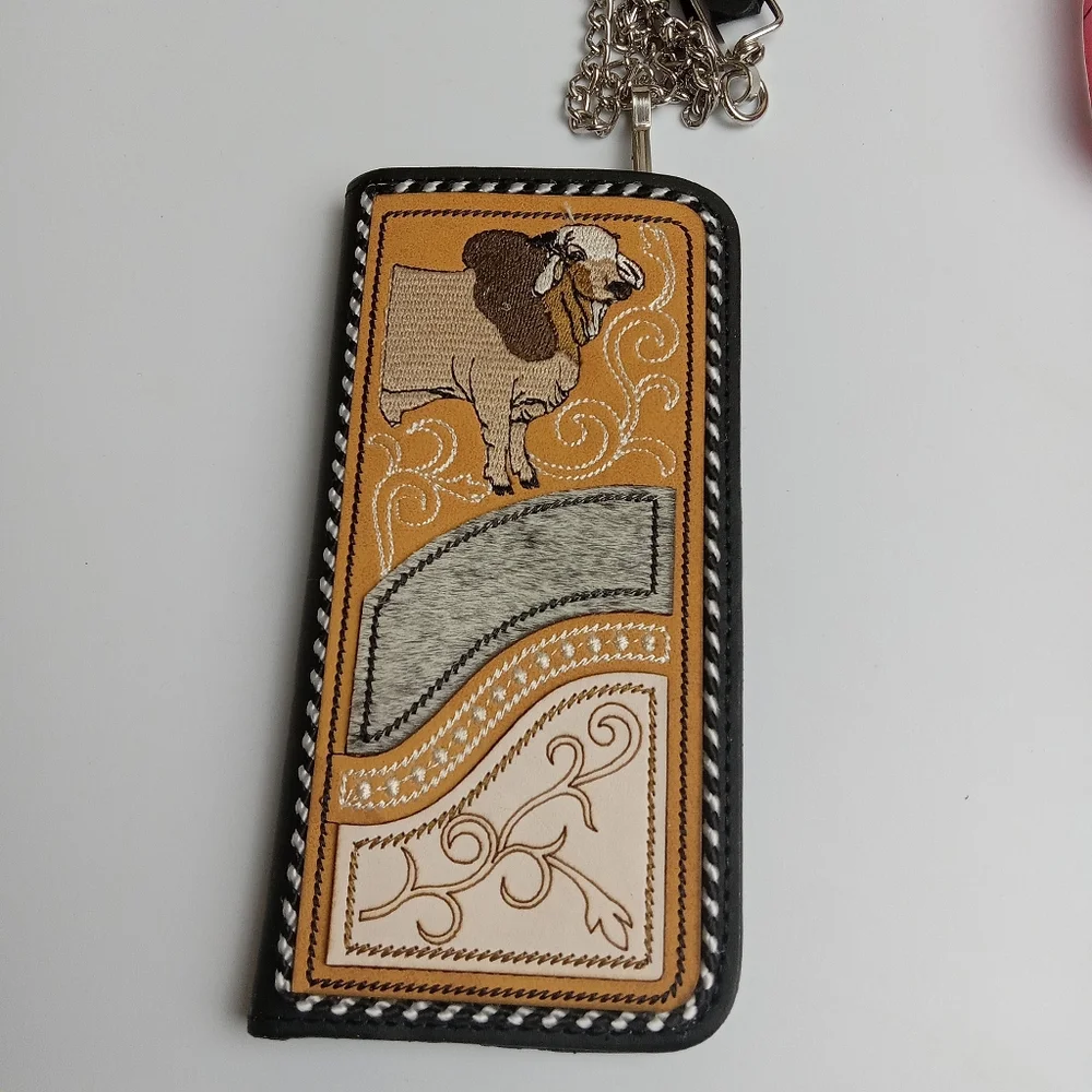 Men's Western Wallet‎ Genuine Leather Hand Crafted Bifold Cowboy Rodeo Wallet
