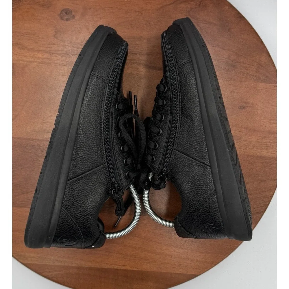 BILLY Work Comfort Low Wide Black Lace Up Zip Up Shoe Sneaker Mens Size 7.5 WIDE