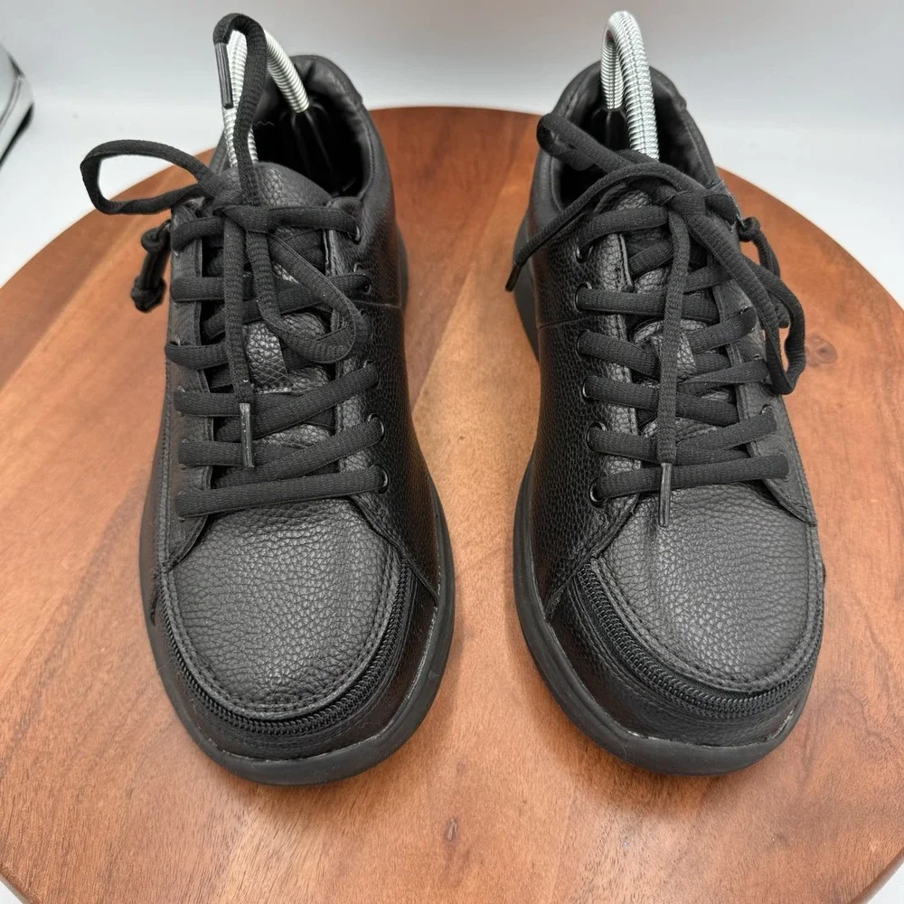 BILLY Work Comfort Low Wide Black Lace Up Zip Up Shoe Sneaker Mens Size 7.5 WIDE