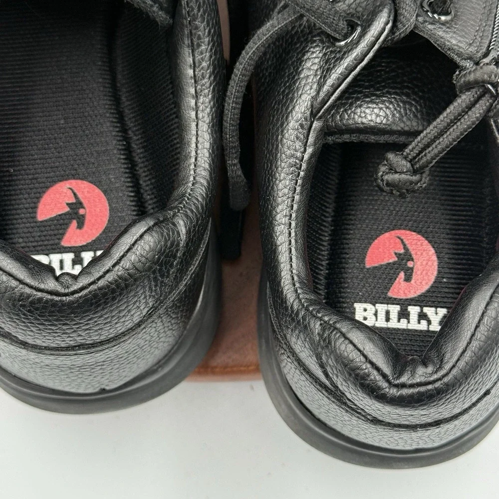 BILLY Work Comfort Low Wide Black Lace Up Zip Up Shoe Sneaker Mens Size 7.5 WIDE
