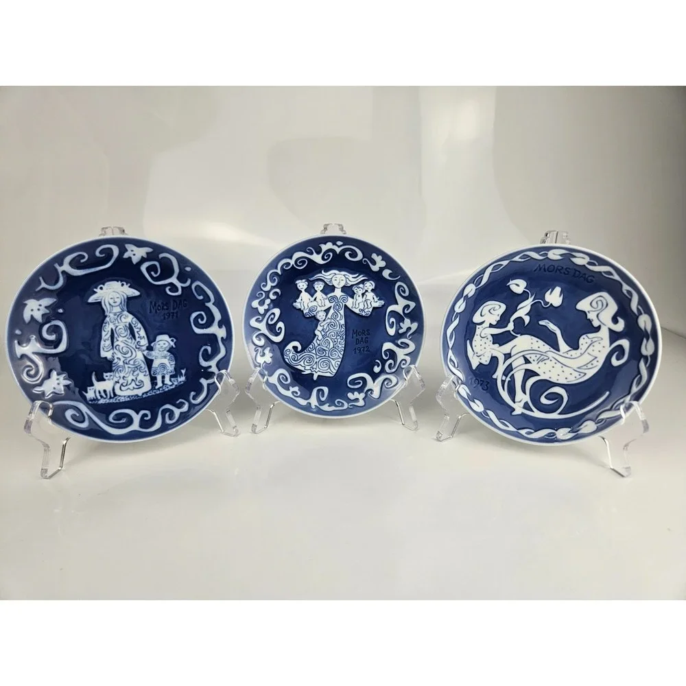 Royal Copenhagen Mors‎ Dag Plates 1971 1972 1973 Set