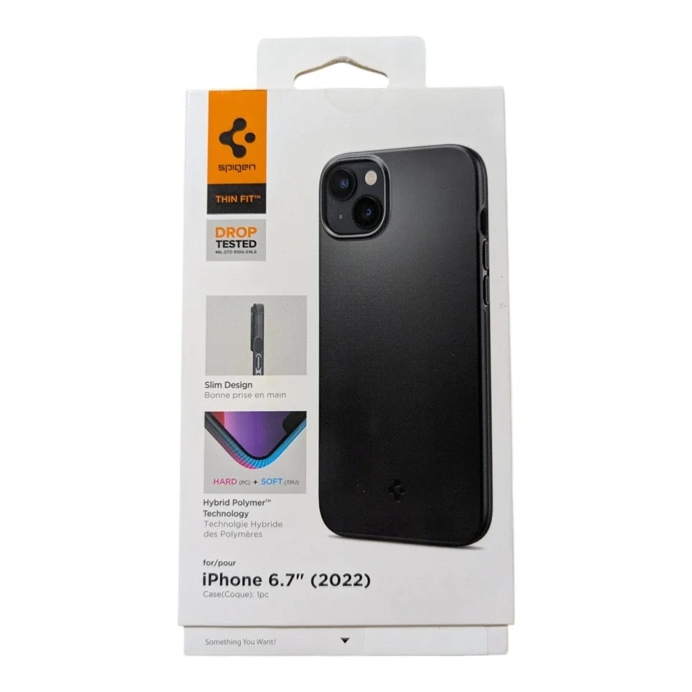 N4. Spigen Thin‎ Fit Series Case for iPhone 6.7 2022 (14 Plus ) - Matte Black