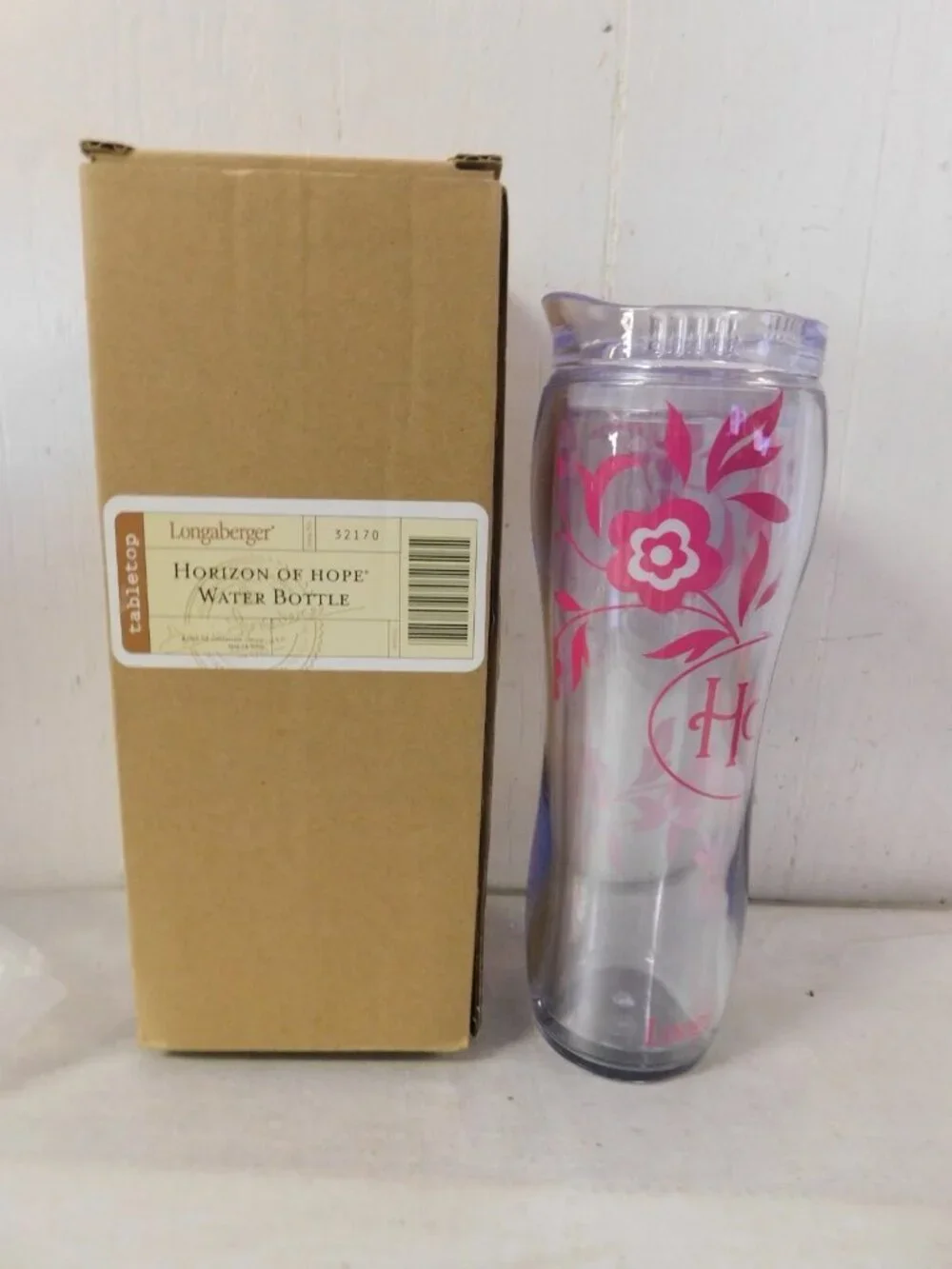 Longaberger Horizon of Hope Water Bottle New in Box # 32170
