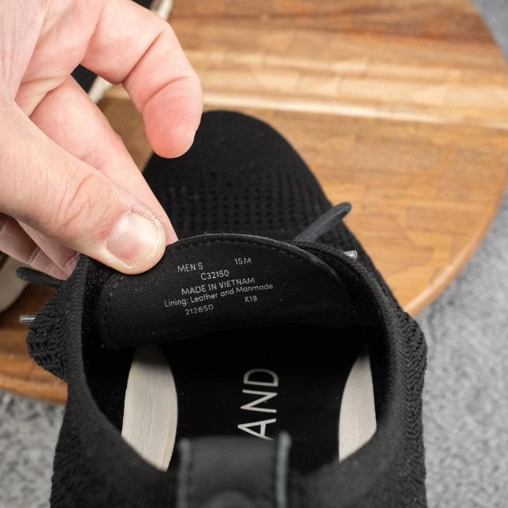 Cole Haan Mens Zerogrand Stitchlite Oxford Black Knit Sneakers C32150 Size 15M