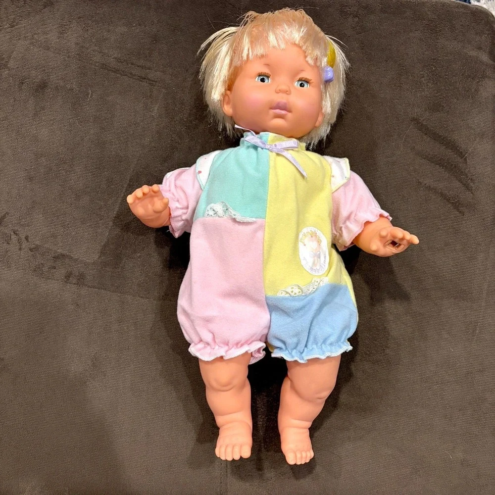 Vtg 90's Twinkling Thumbelina Ideal Nursery‎ Baby Doll Arms Legs Head Move WORKS