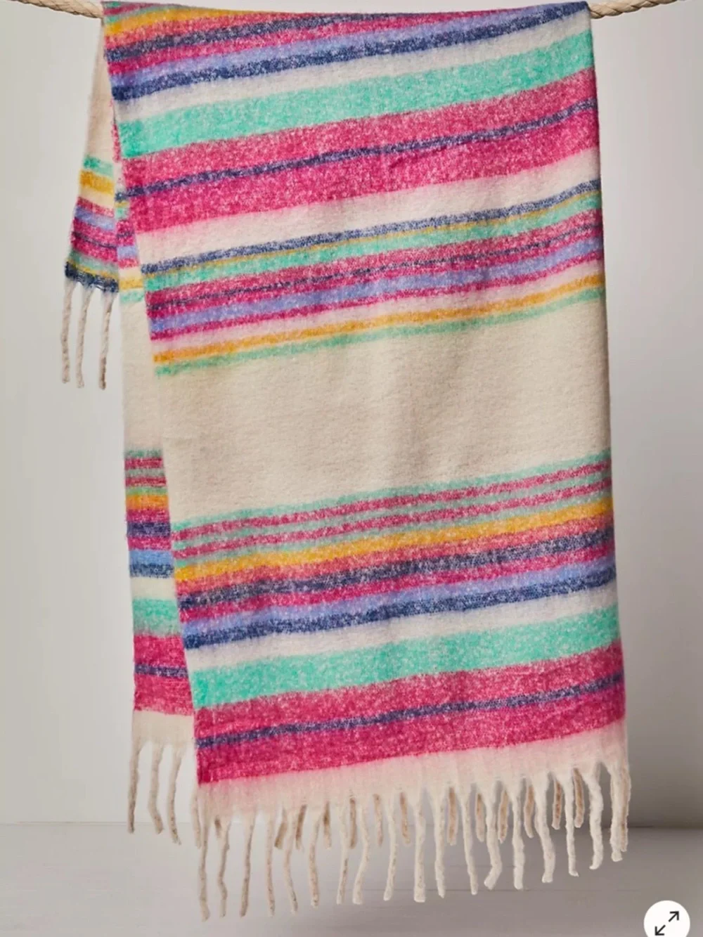 Brand new‎ with tags Free People Fringe Throw Blanket Ivory