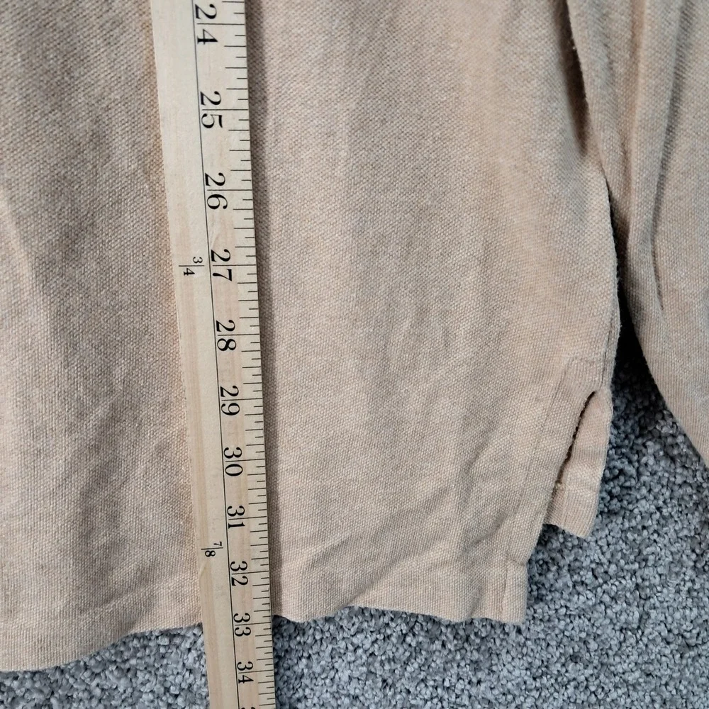 Polo Ralph Lauren Mens XXL Tan Long Sleeve Cotton Pique Pony Logo Polo‎ Shirt