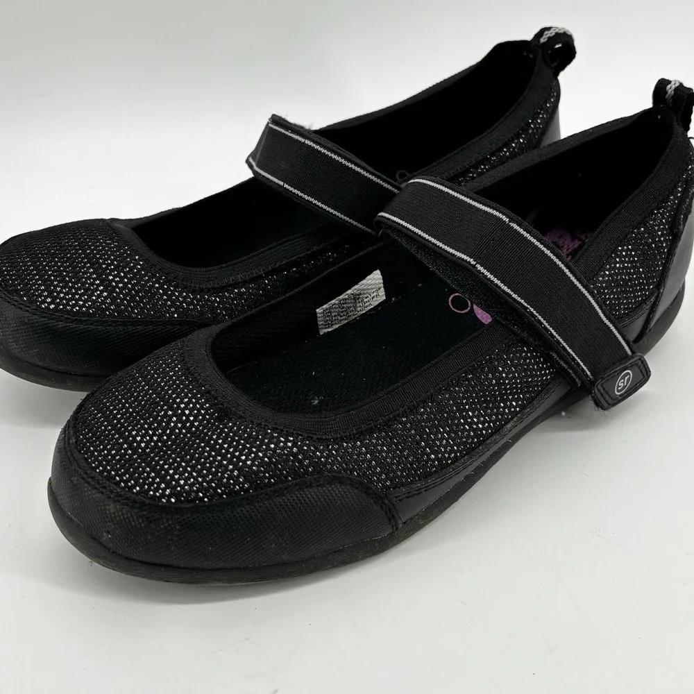 Stride Rite Made 2 Play Tilly Black & Silver‎ Casual Mary Jane Shoes Size 6 Kids