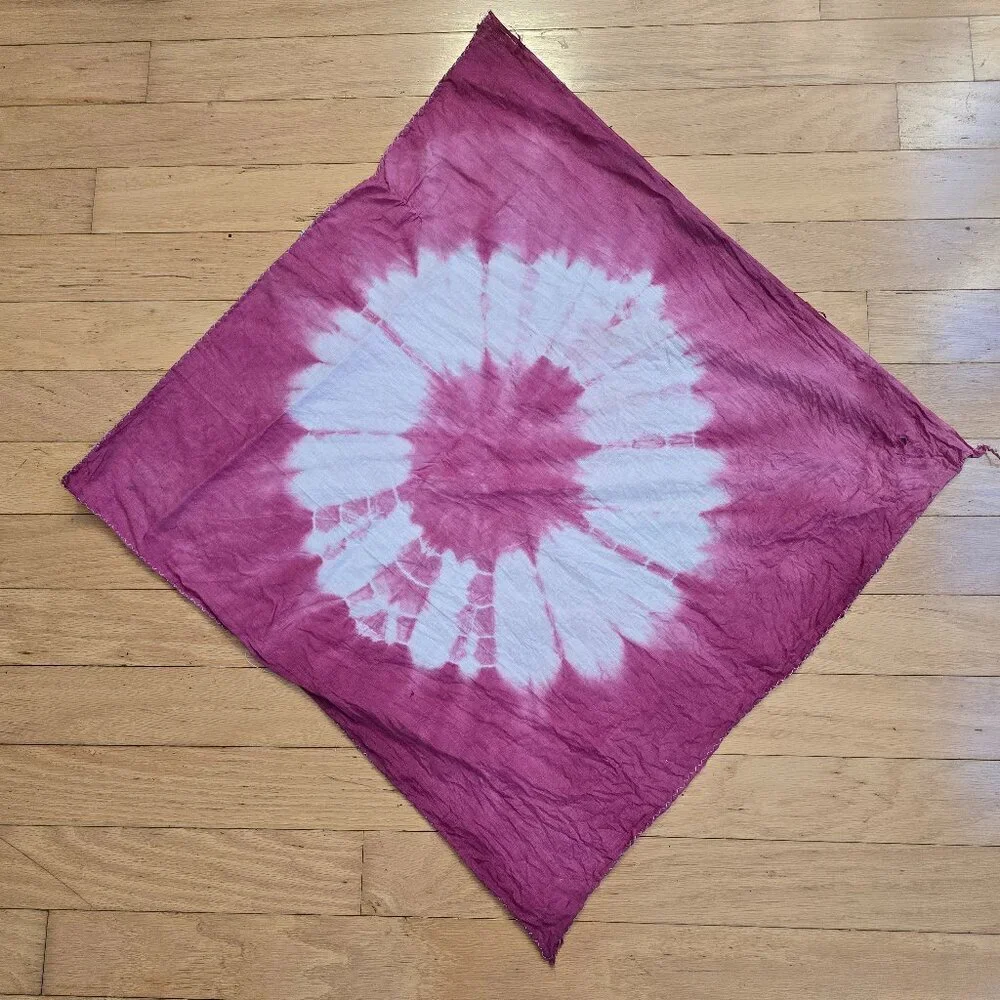 whimsy rose pink tie-dye  rectangle medium length festival scarf
