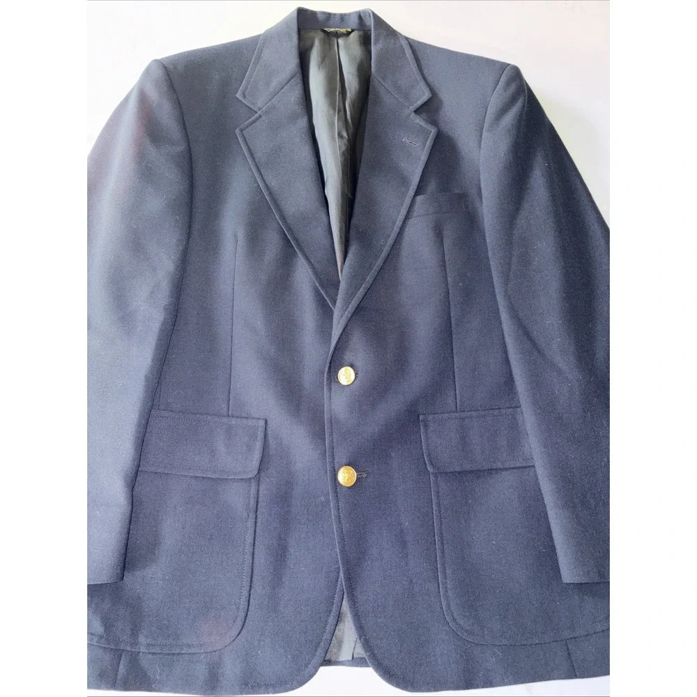 Palm Beach Navy Blue Blazer 42R Lined 2 Gold Button EUC‎ Sport Coat Grandpacore