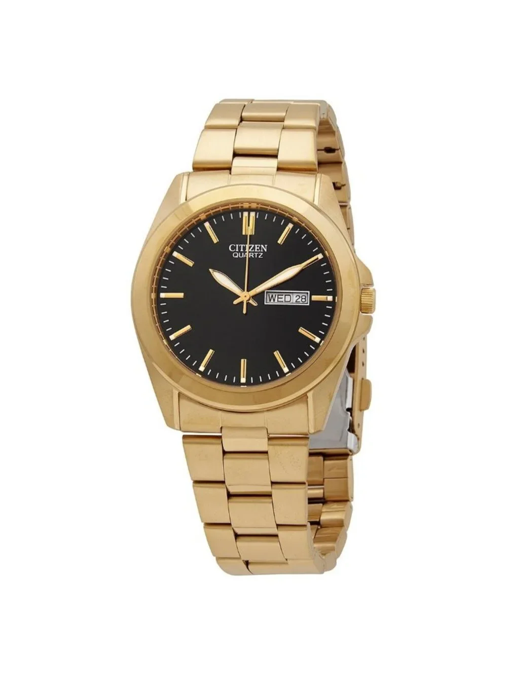 NWT Citizen Quartz Black Dial Yellow Gold-tone Men's Watch