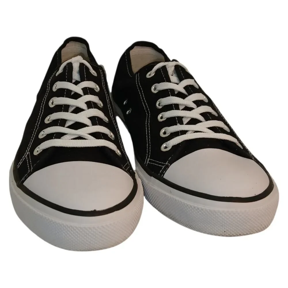 OT Revolution Men's Black & White Canvas Sneakers - Size 9