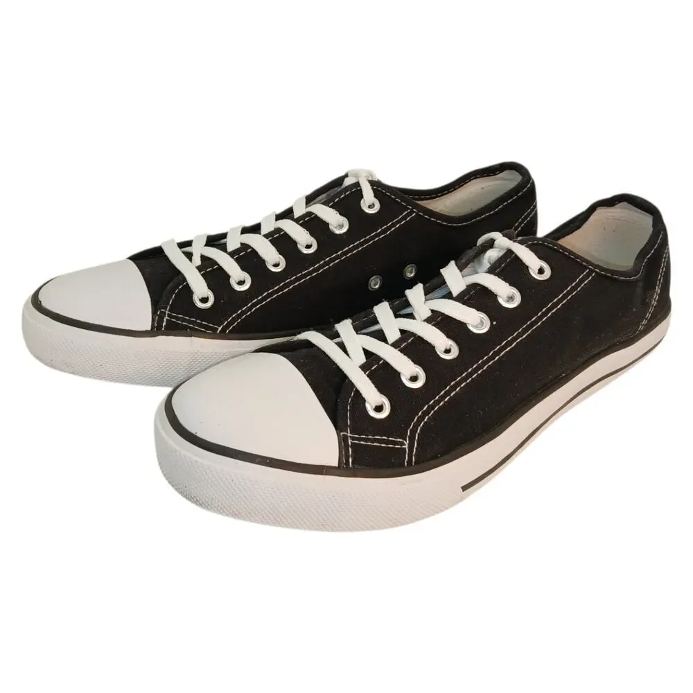 OT Revolution Men's Black & White Canvas Sneakers - Size 9