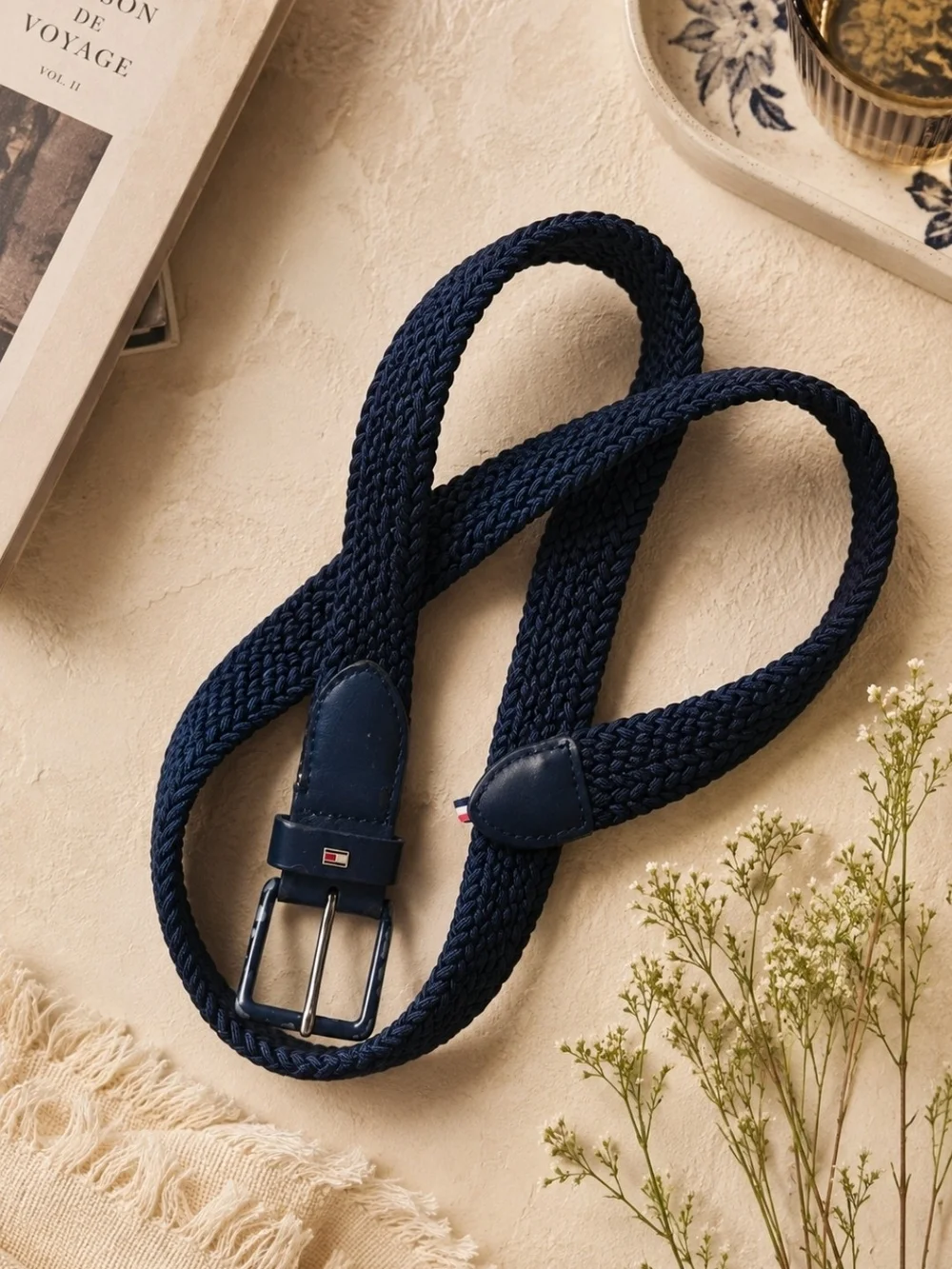 4/$15 Tommy Hilfiger Navy Braided Belt 37