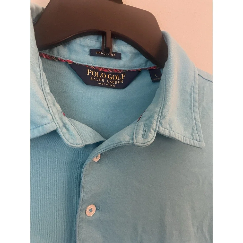 Polo Ralph Lauren Mens Vintage Lisle‎ Short Sleeve Polo Shirt L