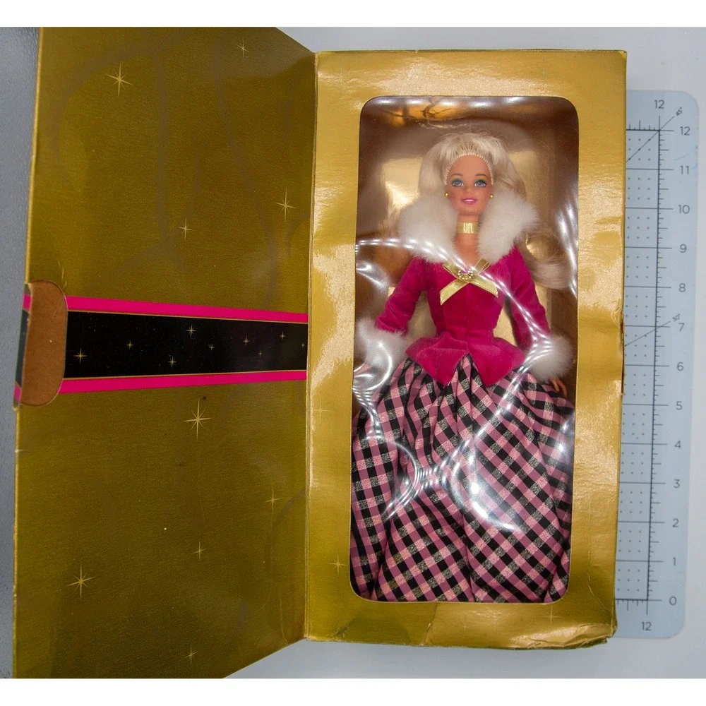 Avon Winter Rhapsody Barbie Special Edition 1996 Mattel 16353 Pink Plaid Doll