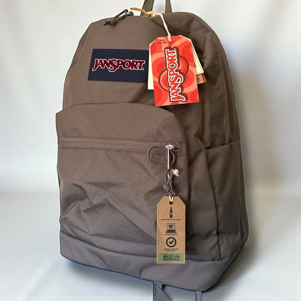 JanSport Cross Town Backpack Graphite Grey‎ 15 Inch Laptop Sleeve NEW
