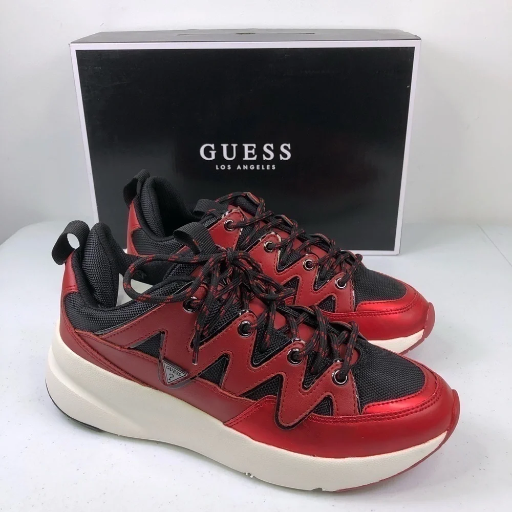 GUESS Tane Dark Red Low Top Sneakers