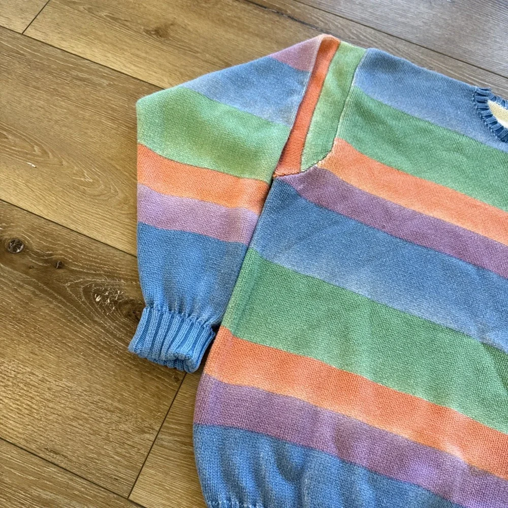 Vintage Polo Ralph Lauren Sweater‎ Mens L Knit Cotton Colorblock Striped 90s