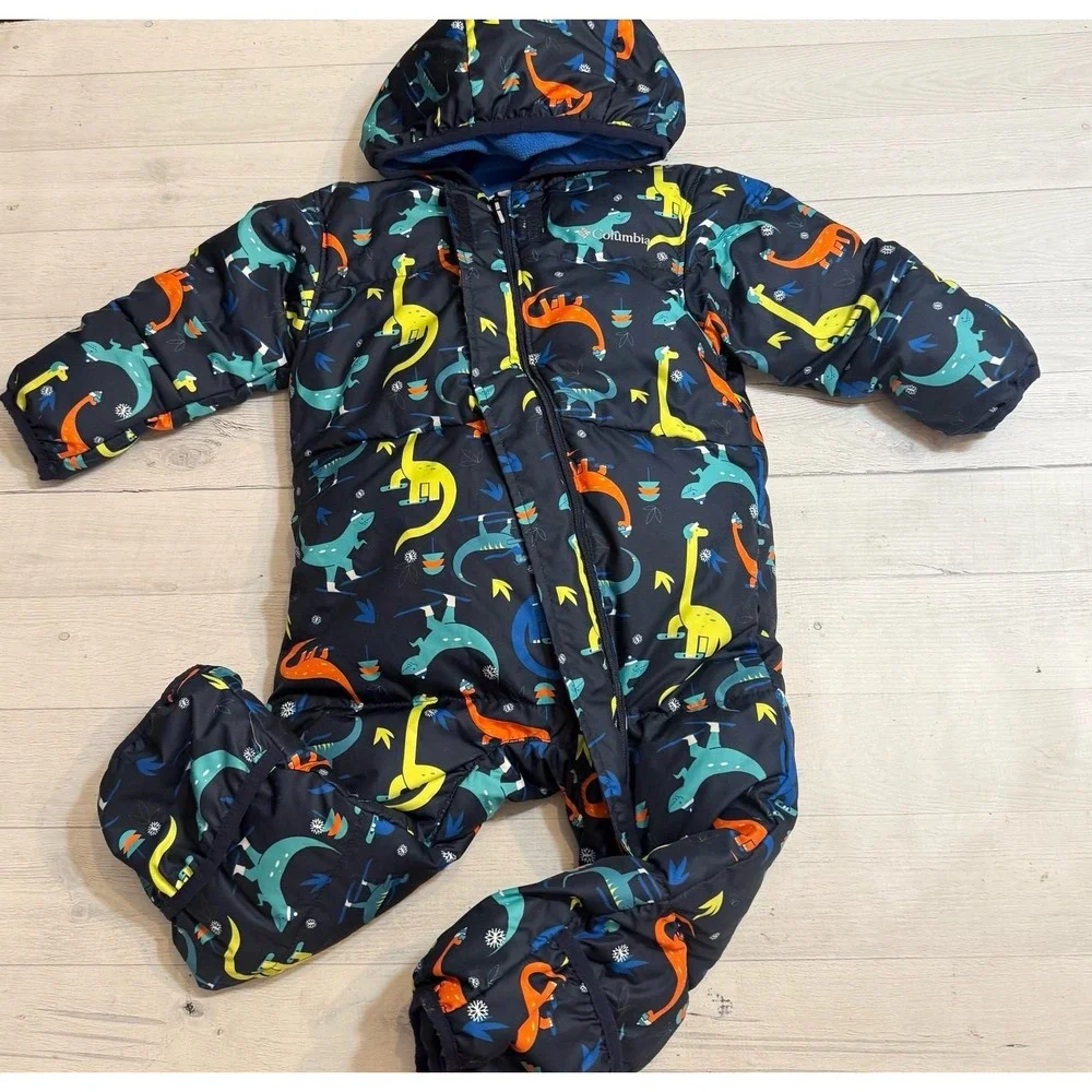 Columbia Baby‎ Boy Snuggly Bunny down Bunting colorful dinosaur 18/24 months