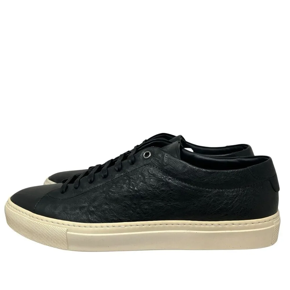Good Man Brand Sneakers Mens 11.5 Black Leather Edge Lo Top‎ Vachetta Italy New