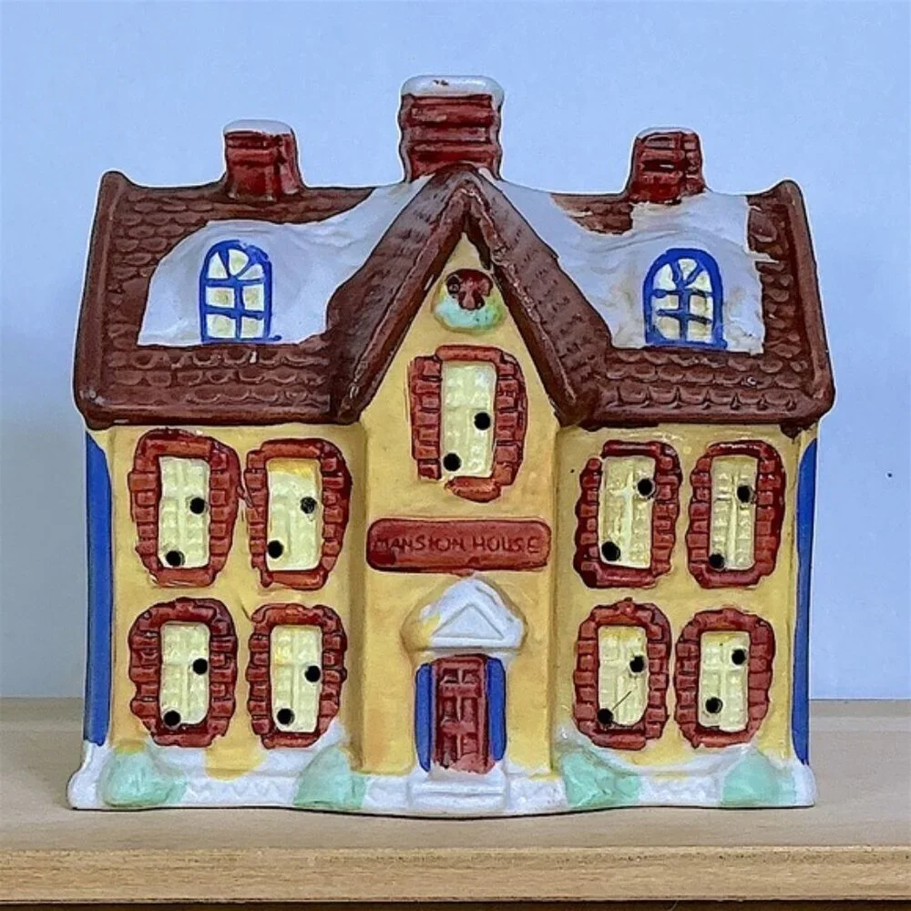 Village Mansion Holiday Dickens of London Christmas Porcelain House Vintage 1991