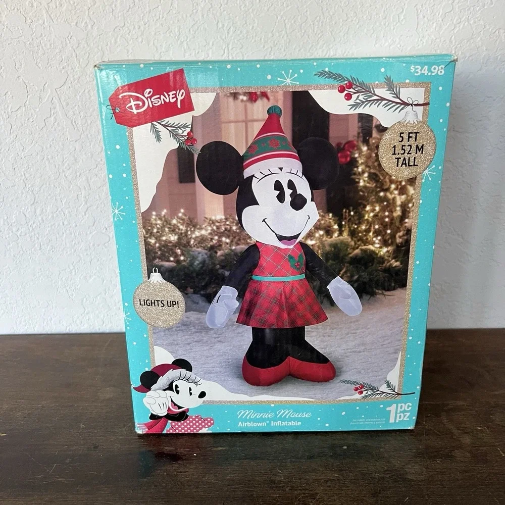 Disney Minnie Mouse 5 ft Airblown Inflatable Christmas Yard Decoration Light‎ Up