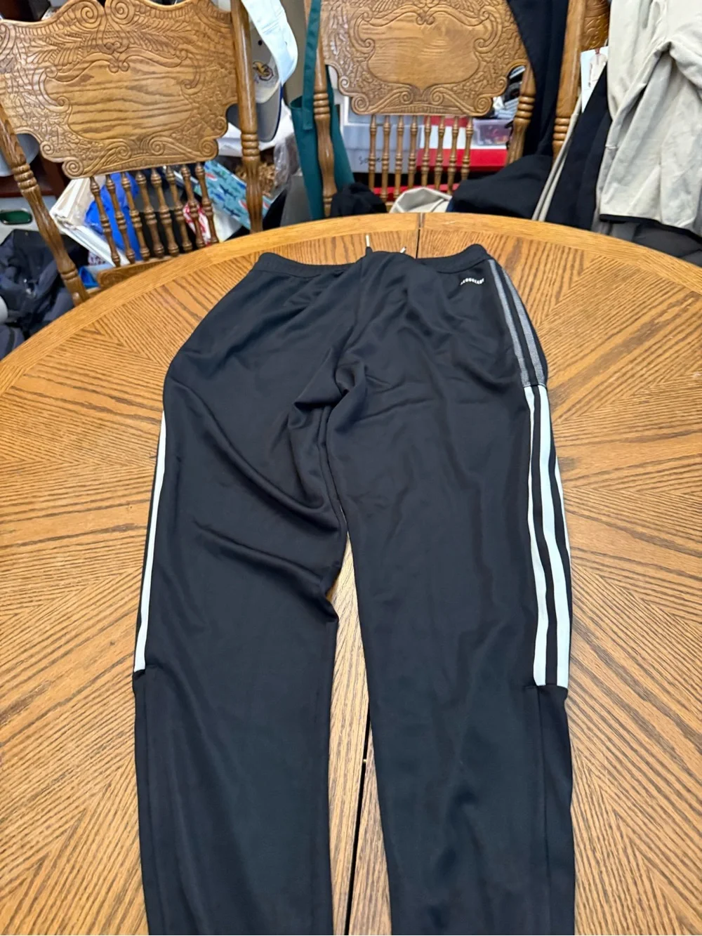 adidas Black Joggers with White Side Stripes