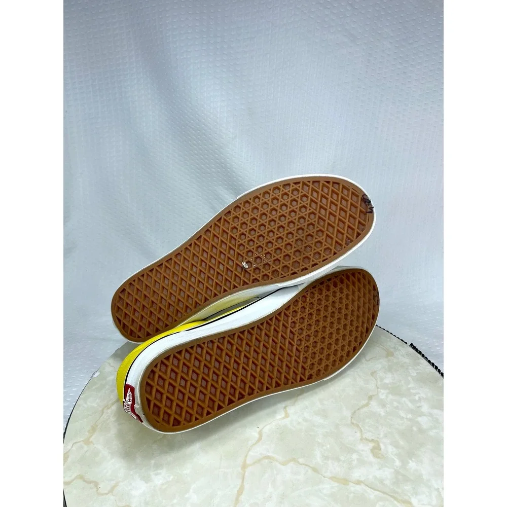 Vans Low Top Suede Canvas Skate Shoes Mens 10 Yellow Streetwear Casual Sneakers
