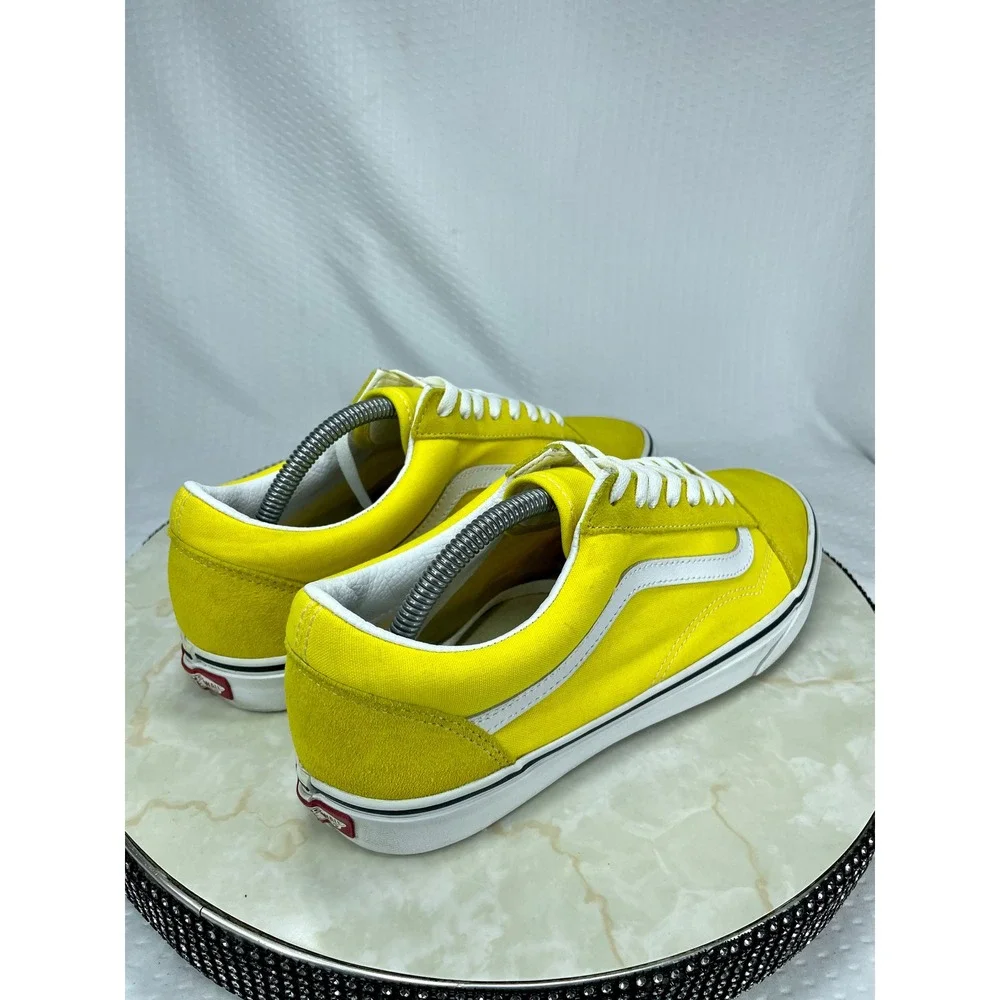 Vans Low Top Suede Canvas Skate Shoes Mens 10 Yellow Streetwear Casual Sneakers