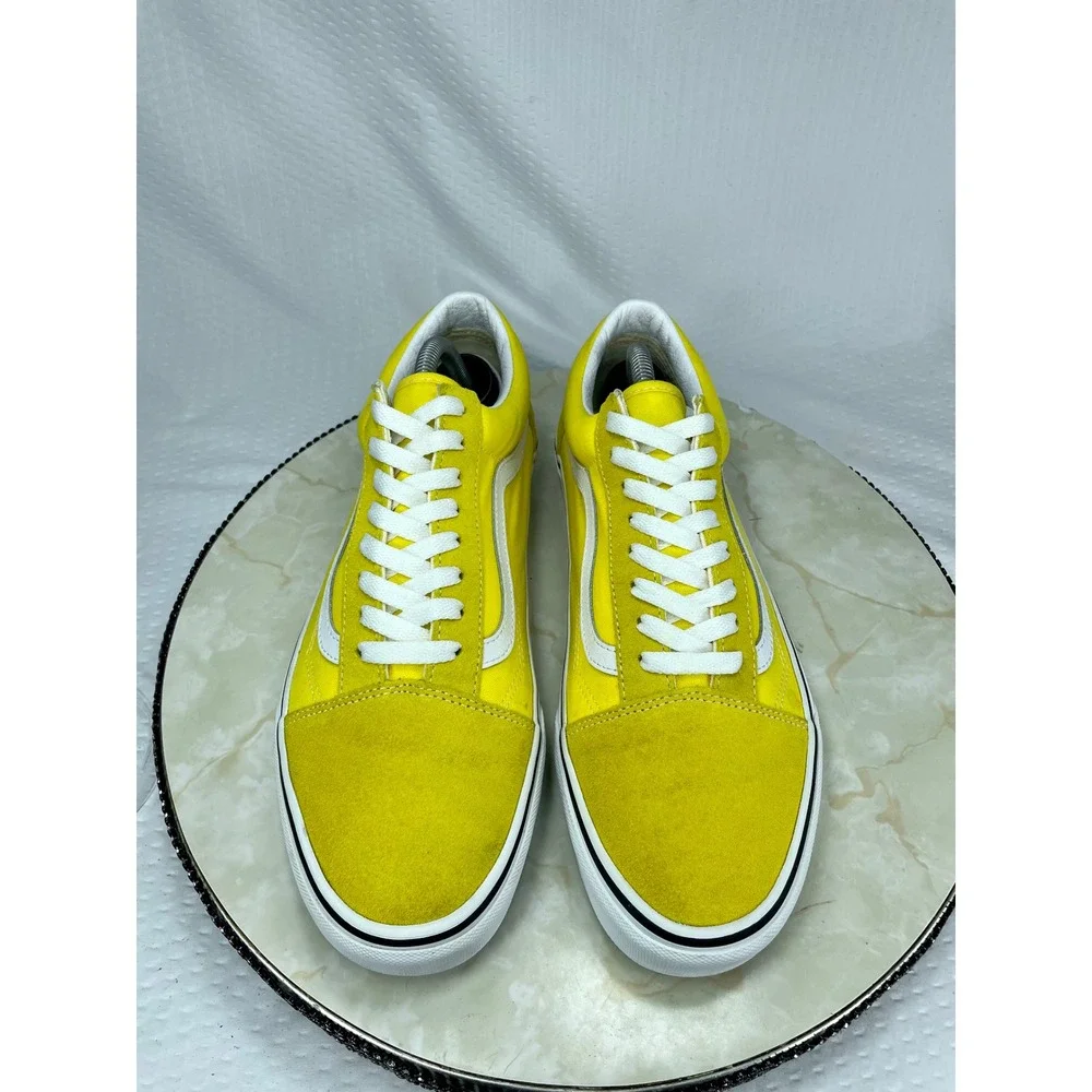 Vans Low Top Suede Canvas Skate Shoes Mens 10 Yellow Streetwear Casual Sneakers