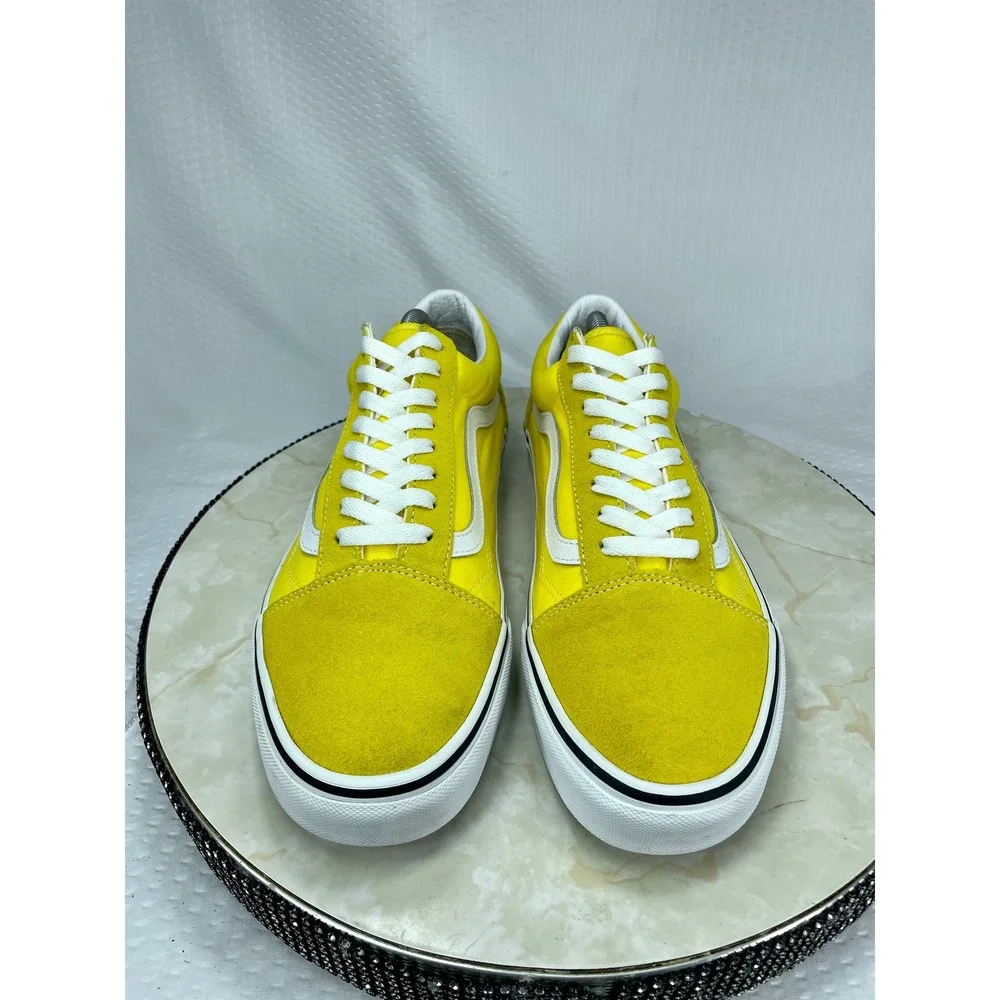 Vans Low Top Suede Canvas Skate Shoes Mens 10 Yellow Streetwear Casual Sneakers