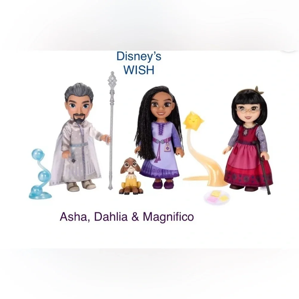 Disney Wish Doll Trio with Purple and Red Outfits