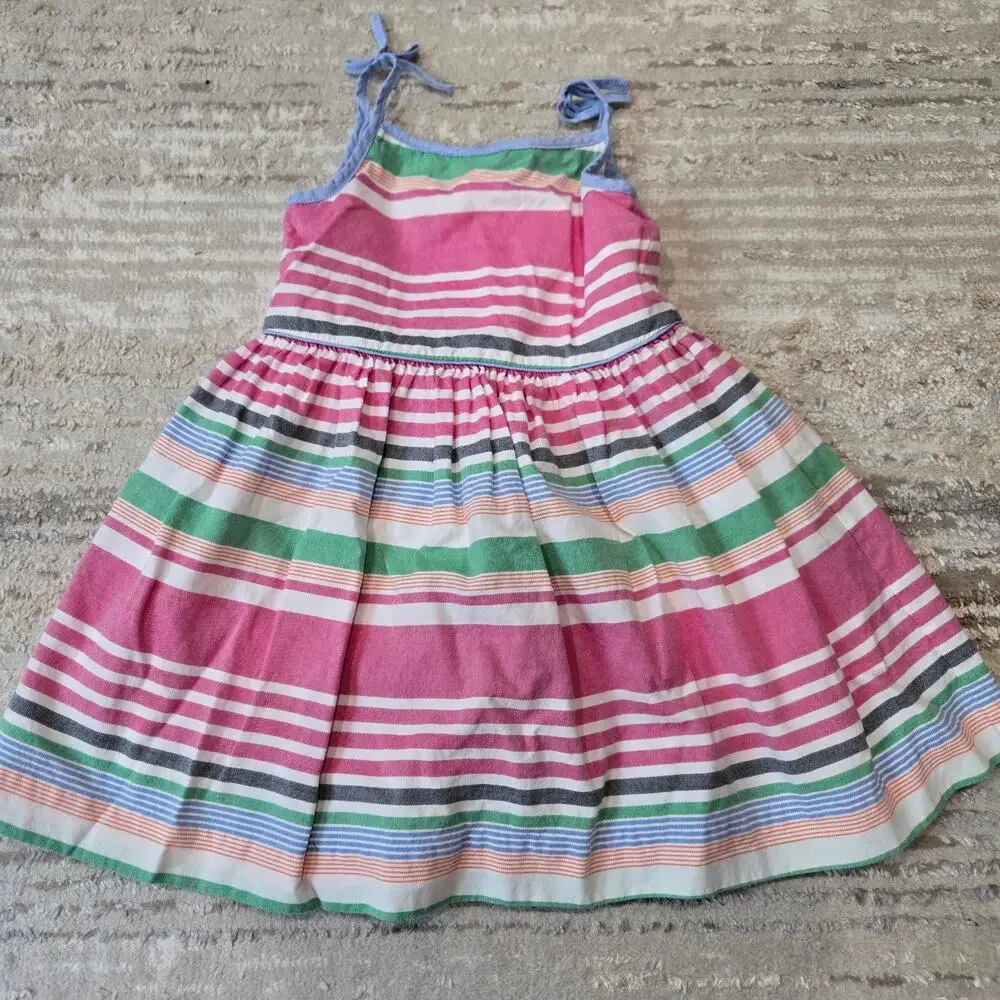 Ralph Lauren Striped Fit and Flare Spring Summer Dress Pink‎ Baby Girl 18 Month