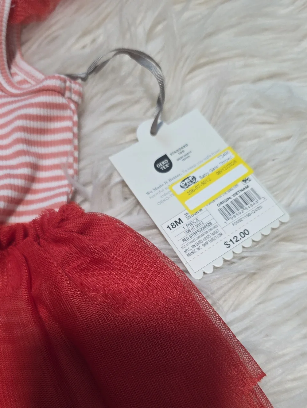 NWT Cloud Island Striped Tulle Onesie- 18 Months