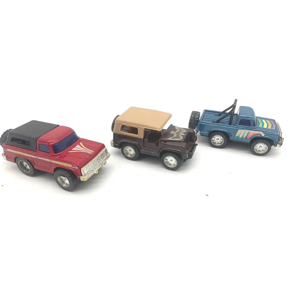 Vintage Arco Diecast Toy Trucks Set 3 1980s Pull Back Action Stomper Hong Kong