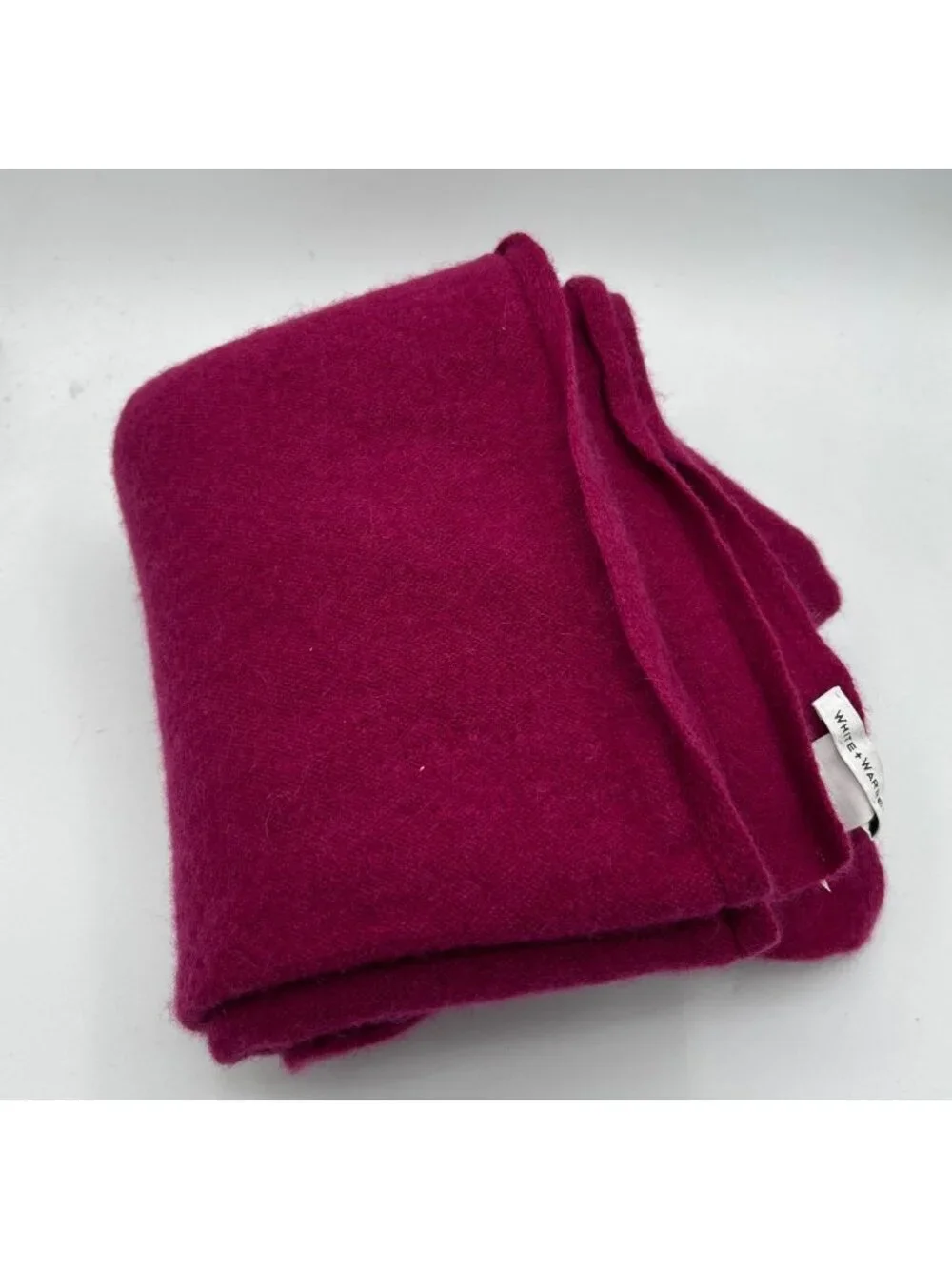 White + Warren Cashmere Travel Wrap Scarf Berry Red Oversized Shawl