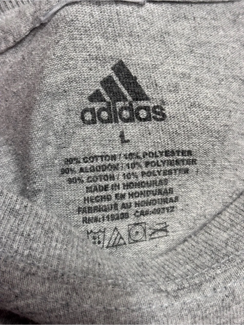 Adidas Gray Miami Heat Logo Crew Neck Graphic Tee, Large