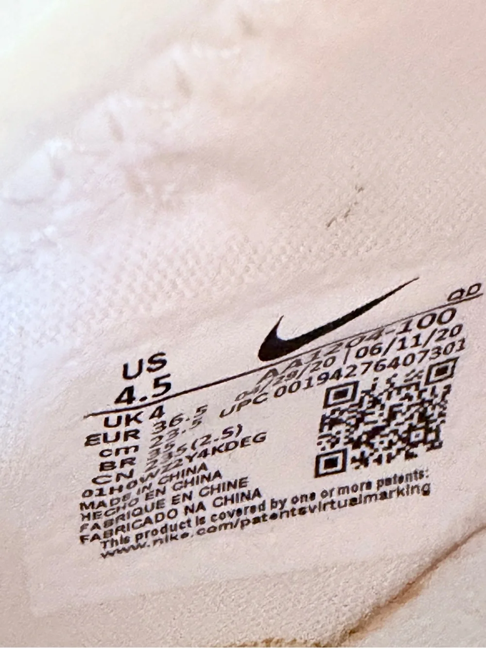 Nike breathable white