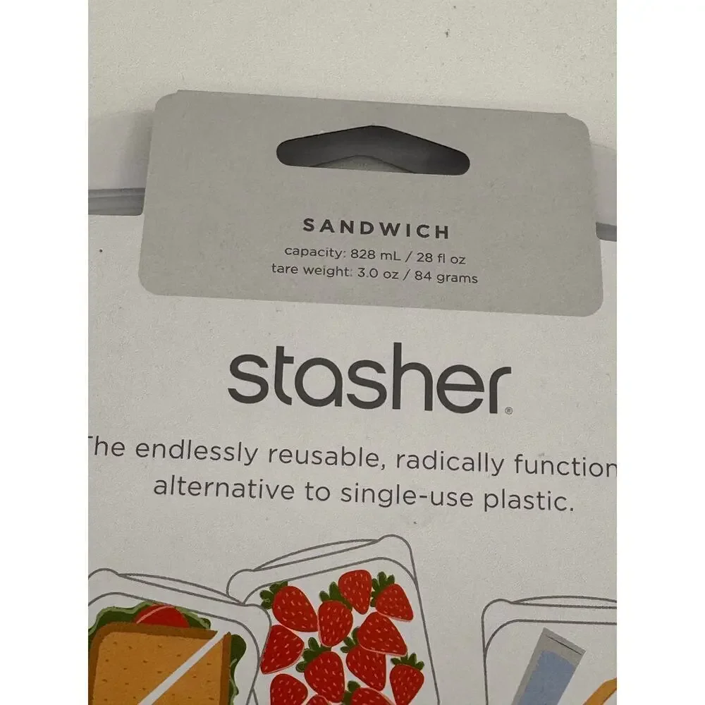 Stasher Reusable Silicone Food Sandwich Storage Bag - Clear