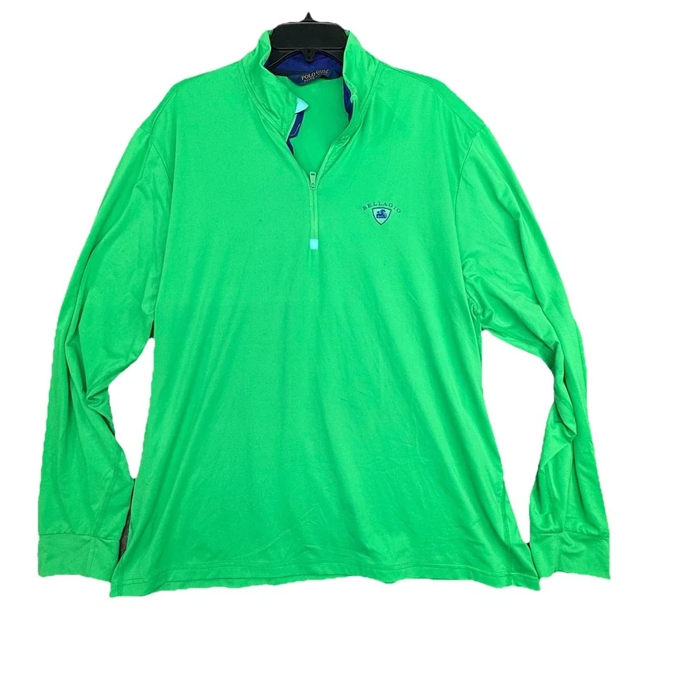 Polo Ralph Lauren Shirt Mesn 2XL XXL Green Golf 1/4 zip‎ Performance